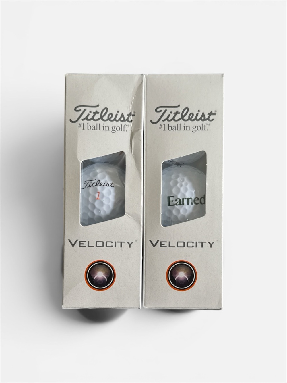 TITLEIST | NIB 6 Velocity White Golf Balls 1 & 2 (Company Branded)